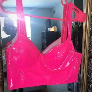 Pink Vinyl Bustier Bralette